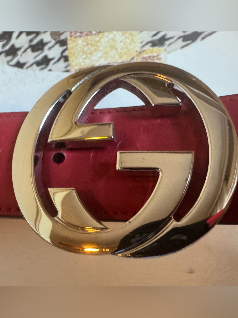 Gorgeous Red Leather Gucci Belt